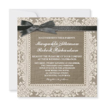 Dentelle blanche arc noir & burap invitations de m