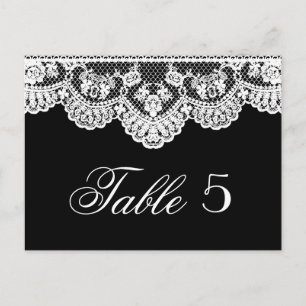 Dentelle blanche et Mariage noir Numéro de table