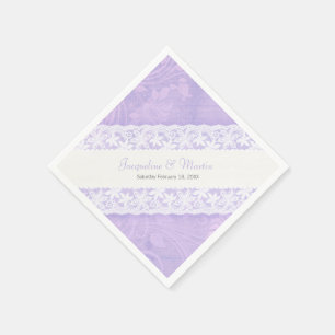 dentelle blanche mariage sur serviettes en papier 