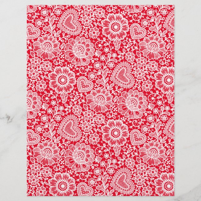 Dentelle blanche sur papier papier à papier pour a (Devant)