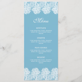 Dentelle blanche sur Pastel Blue Classic Menu
