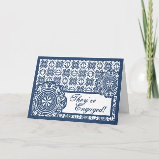 Dentelle Bleue Arabesque, faire-part fiançailles
