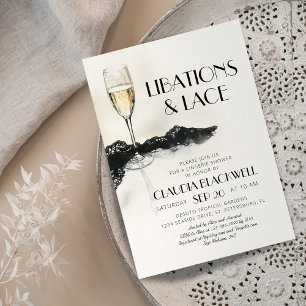 Dentelle Champagne Lingerie Douche Invitation