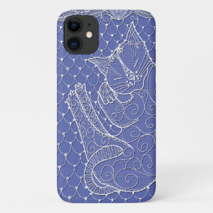 Dentelle Chat Endormi (lilas) sur étui de téléphon