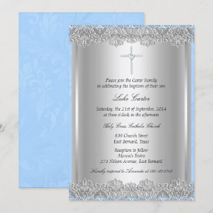 Dentelle Cross Baptême / Invitation Christening