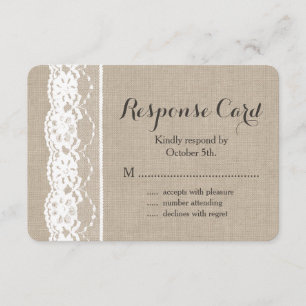 Dentelle dans le blanc sur la toile de jute RSVP 2