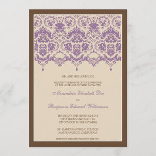 Dentelle Darling Damask 5x7 Faire-part de mariage