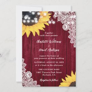 Dentelle de bois Tournesol Bourgogne Invitations d