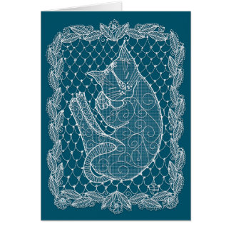 Dentelle de chat couché Doily (bleu de l'océan, bl