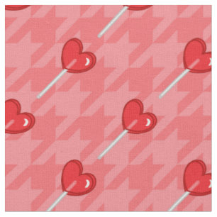 dentelle de coeur rose lollipop tissu