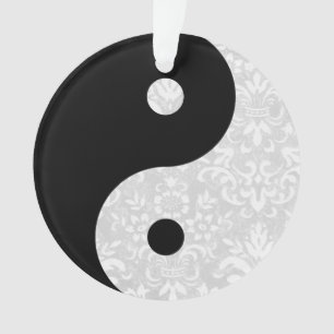 Dentelle de Faux noir et blanc Yin Yang