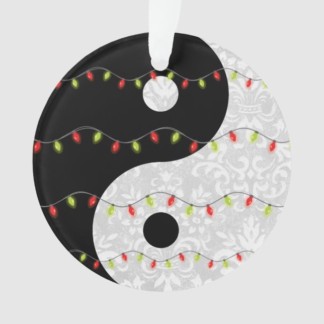 Dentelle de Faux noir et blanc Yin Yang avec lumiè (devant)