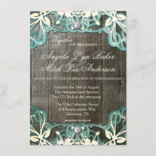 Dentelle de pays et faire-part de mariage rustique