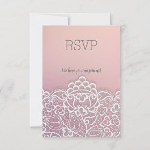 Dentelle de pêche rose élégante réponse rsvp