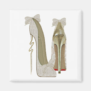 Dentelle de talons hauts et aimant d'art de