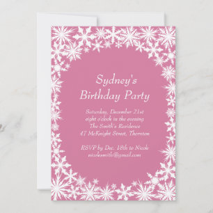 Dentelle d'hiver Invitation fête d'anniversaire - 