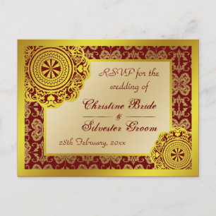 Dentelle d'or arabesque, carte postale RSVP