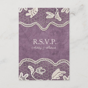 Dentelle élégante sur Violet Arrière - plan RSVP