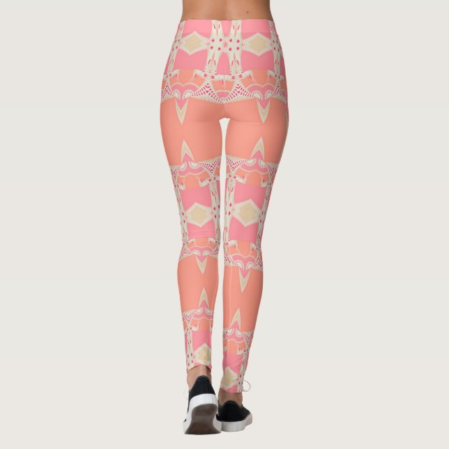 Dentelle fractale Garter Pink+Orange Leggings ♥ Ps (Dos)