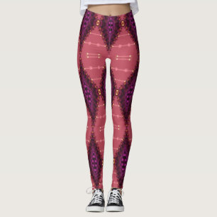 Dentelle fractale Purple+Terre Leggings roses ♥ Ps