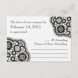 Dentelle noire sur le blanc (cartes- de réponse de