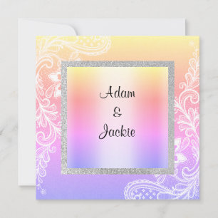 Dentelle pastel mariage nouveau faire-part de mari