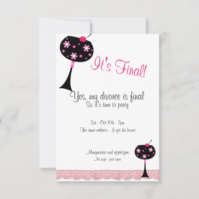 Dentelle rose et grande invitation au Divorce Part (Devant)