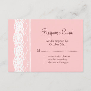 Dentelle rose et vintage RSVP de ballet