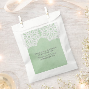 Dentelle verte de Mint Élégante Favoriser les sacs
