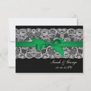 Dentelles et ruban "vert émeraude" 3,5 x 5 rsvp