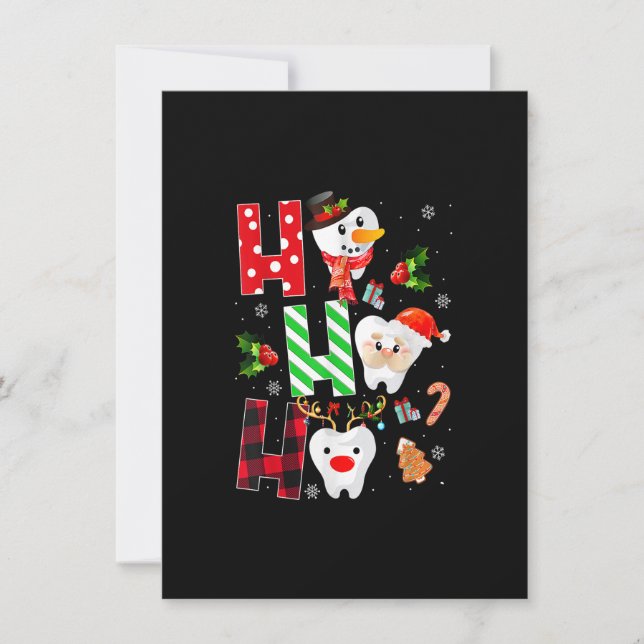 Dentin Weihnachts lustigen Zahn Zahnarztgeschenk R Einladung (Vorderseite)