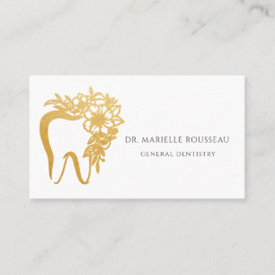 Dentioth Tooth Floral Gold Logo Business Card Visitenkarte