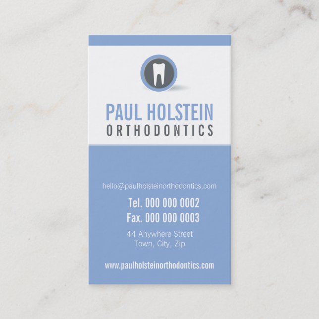 DENTIST APPOINTMENT CARD :: modernes Zahnlogo 3 Terminkarte (Vorderseite)