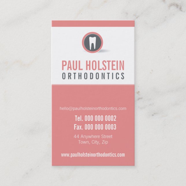 DENTIST APPOINTMENT CARD :: modernes Zahnlogo 5 Terminkarte (Vorderseite)