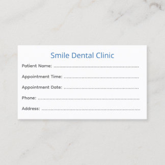 Dentist Appointment Cards Patient Reminder Terminkarte