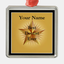 Dentist Best Ever Gold Star Premium Ornament
