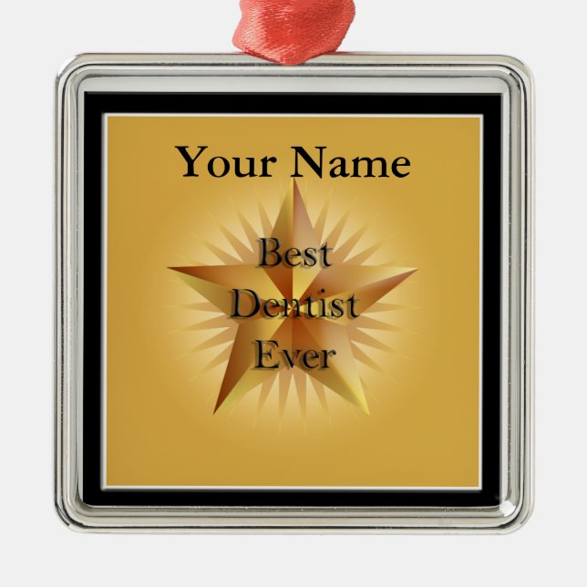Dentist Best Ever Gold Star Premium Ornament (Vorne)