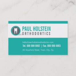DENTIST BUSINESS CARD :: modernes Zahnlogo 2 Jade Visitenkarte
