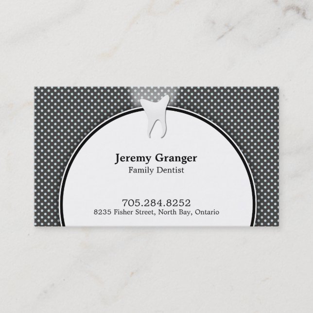Dentist Business Card - Zahn Fun Dots Blau Visitenkarte (Vorderseite)