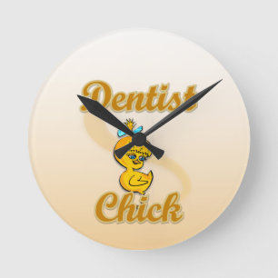 Dentist Chick Runde Wanduhr