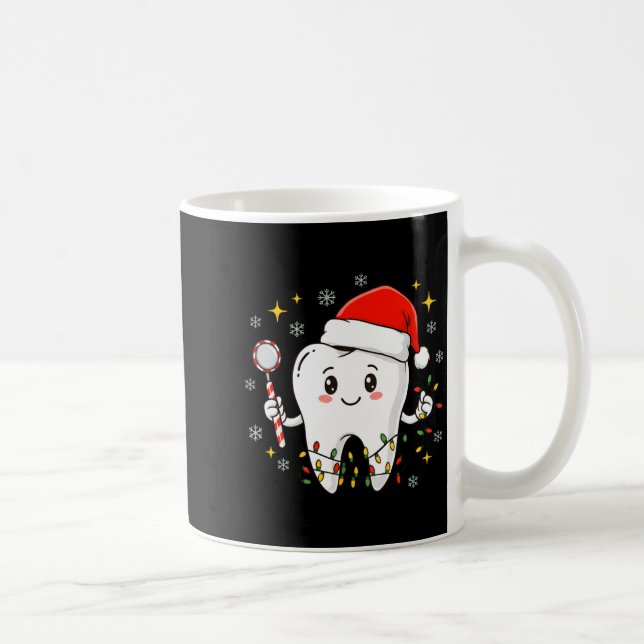 Dentist Christmas Teeth Xmas Lights Funny Dental S Kaffeetasse (Rechts)