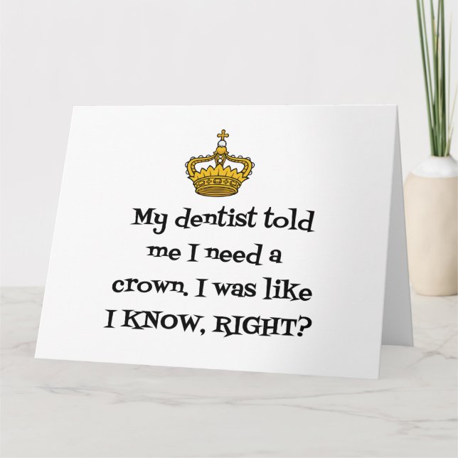 DENTIST CROWN DANKESKARTE (Vorderseite)