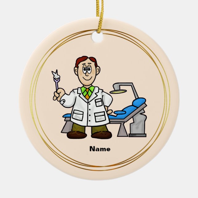Dentist Day Ornament mit dem Namen des Zahnarztes (Vorne)