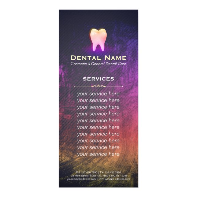 Dentist Dental Clinic Rose Gold Tooth Service Menu (Devant)