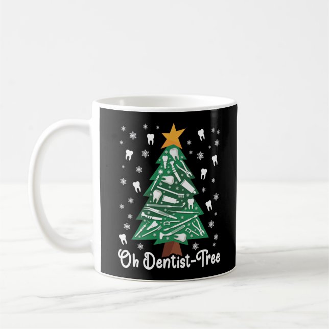 Dentist Dental Ohh Dentist - Tree Christmas Tree Kaffeetasse (Links)