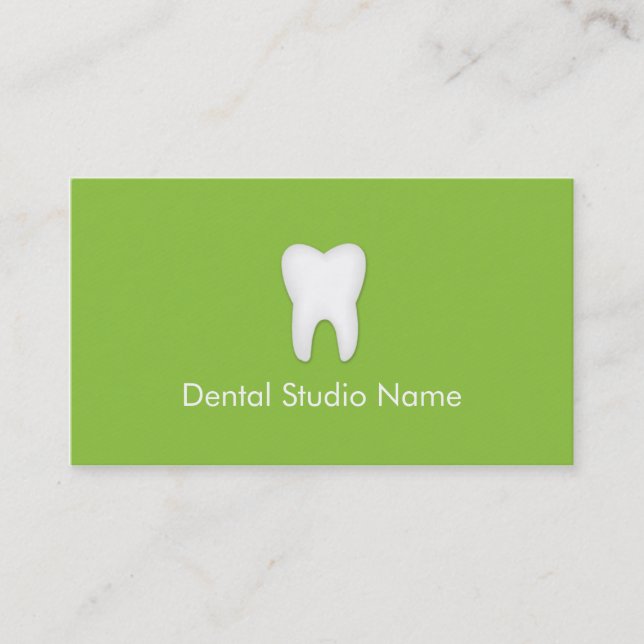 Dentist/Dental Studio Business Cards in Green Visitenkarte (Vorderseite)