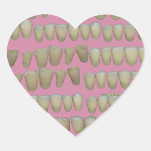 DENTIST DENTISTRY ORTHODONTICS ROTTEN TEETH MOUTH Herz-Aufkleber