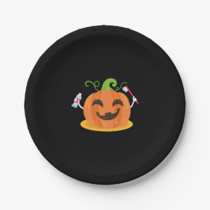 Dentist Halloween Pumpkin Tooth Pappteller