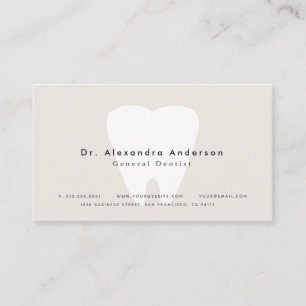 Dentist Modern Light Beige Terminalkarte Visitenkarte