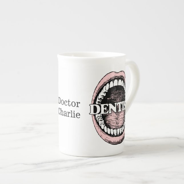Dentist nom personnalisé tasses (Devant droit)